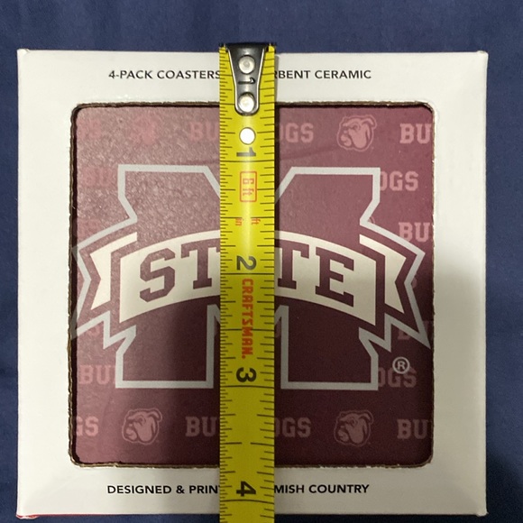 New in Box, Mississippi State Bulldogs coasters, set of 4 - Picture 6 of 7